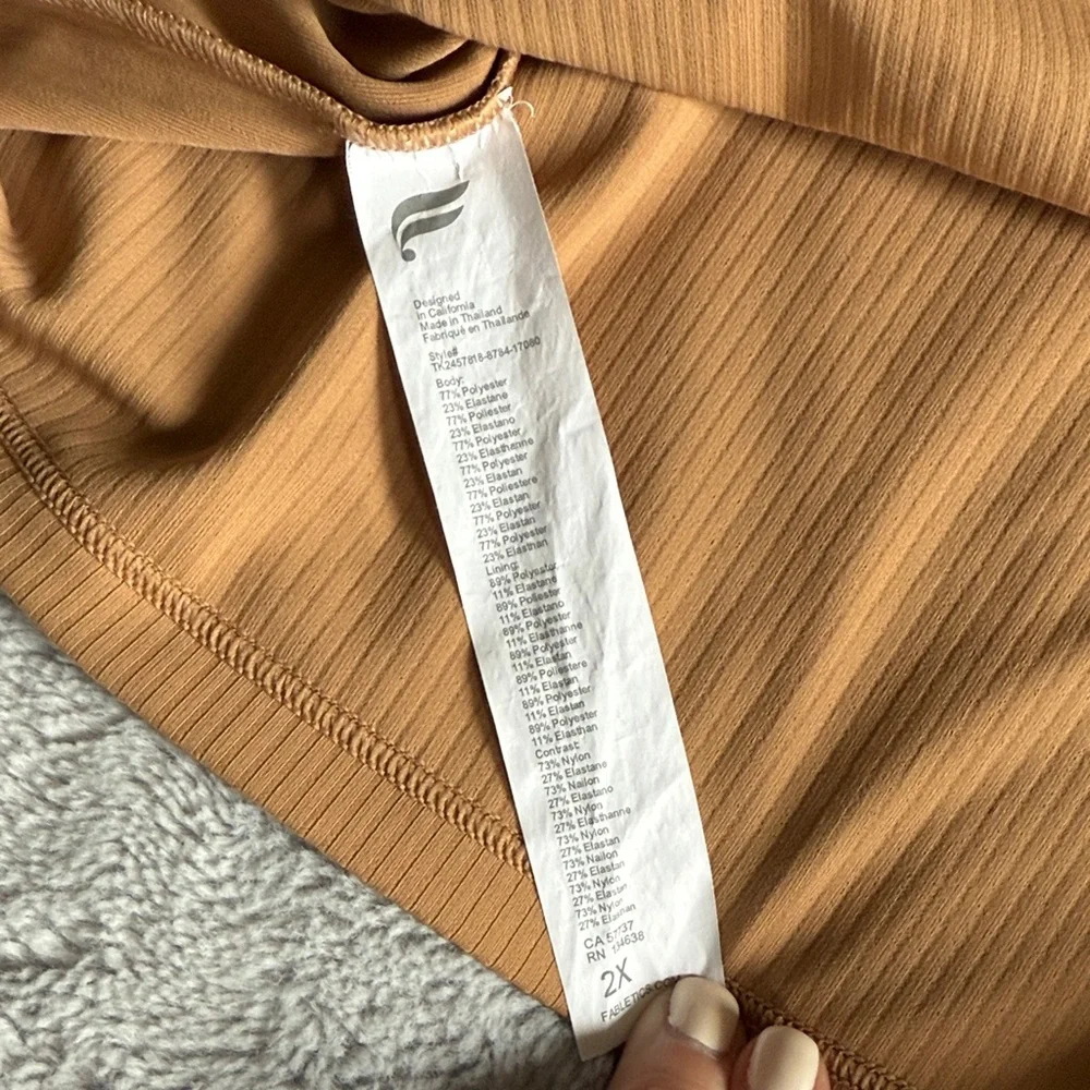 Fabletics Tan Ribbed Tank Top - Picture 4 of 4